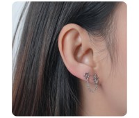 Pretty Anchor Stud Earrings Chain STC-83